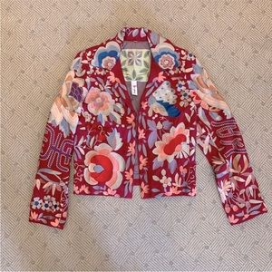 Biya Embroidered Red Jacket